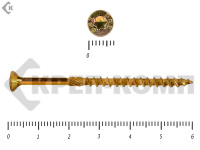 Саморезы Конструкционные, потай Torx, желтый цинк  3.5х 50 мм (200 шт) 