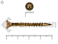 Саморезы Конструкционные, потай Torx, желтый цинк  4.5х 40 мм (20 шт) 