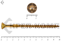 Саморезы Конструкционные, потай Torx, желтый цинк  6.0х100 мм (100 шт) 