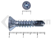 Саморез потай, цинк 5.5 x 25 сверло, DIN 7504P (5000шт)