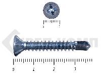 Саморез потай, цинк 5.5 x 38 сверло, DIN 7504P Средняя фасовка (400шт)