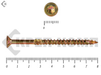 Саморезы Конструкционные, потай Torx, желтый цинк  4.5х 80 мм ПРОФИ HIMTEX (200 шт)