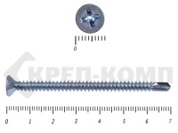 Саморез потай, цинк 4.8 x 70 сверло, DIN 7504P, (2500шт)