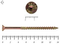 Саморезы Конструкционные, потай Torx, желтый цинк  8.0х140 мм (100 шт) 