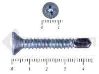 Саморез потай, цинк 6.3 х 45 сверло, DIN 7504P Средняя фасовка (200шт)