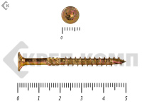 Саморезы Конструкционные, потай Torx, желтый цинк  3.5х 50 мм ПРОФИ HIMTEX (50 шт)