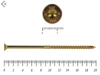 Саморезы Конструкционные, потай Torx, желтый цинк  8.0х200 мм (50 шт) 