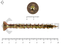 Саморезы Конструкционные, потай Torx, желтый цинк  10х 80 мм (50 шт) 