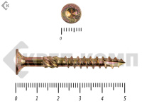 Саморезы Конструкционные, потай Torx, желтый цинк  4.5х 50 мм ПРОФИ HIMTEX (20 шт)