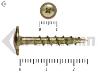 Саморезы с прессшайбой по дереву, Wood-Plate 3.8х25 мм, желтый цинк, HIMTEX (50 шт)