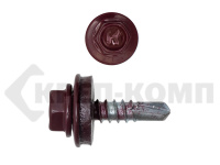 Саморез кровельный 4,8х19 RAL3005, красное вино К КРЕП-КОМП (4500шт)