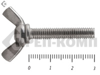 Винт-барашек, американский тип НЕРЖАВЕЙКА DIN 316 А2 6х30 (50 шт)