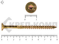 Саморезы Конструкционные, потай Torx, желтый цинк  5.0х 90 мм ПРОФИ HIMTEX (10 шт)