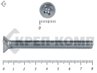 Винт потайной,цинк DIN965 5х 80 Средняя фасовка(150шт)