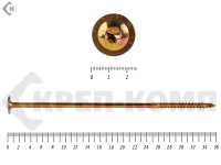 Саморезы с прессшайбой Torx, по дереву, желтый цинк  10х360 мм ПРОФИ HIMTEX (25 шт)