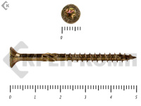 Саморезы Конструкционные, потай Torx, желтый цинк  4.0х 50 мм (20 шт) 