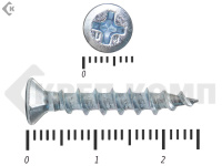 Шуруп оконный, крупная резьба, Белый цинк 4,1х25 Kn Средняя фасовка (1000шт)