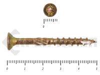 Саморезы Конструкционные, потай Torx, желтый цинк  5.0х 50 мм КРЕП-КОМП (200 шт)
