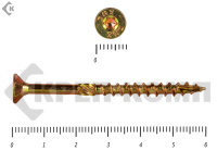 Саморезы Конструкционные, потай Torx, желтый цинк  4.5х 60 мм (20 шт) 