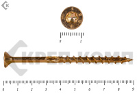 Саморезы Конструкционные, потай Torx, желтый цинк  6.0х 90 мм (100 шт) 