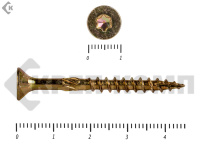 Саморезы Конструкционные, потай Torx, желтый цинк  5.0х 45 мм (20 шт) 