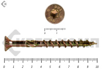 Саморезы Конструкционные, потай Torx, желтый цинк  10х100 мм (50 шт) 