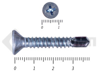 Саморез потай, цинк 6.3 х 38 сверло, DIN 7504P Малая фасовка (25шт)