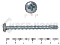 Саморез с полукруглой головкой, сверло DIN 7504N 6,3х60 МОСКРЕП (40шт)