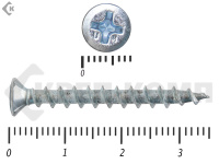 Шуруп оконный, крупная резьба, Белый цинк 4,1х35 Kn Средняя фасовка (500шт)