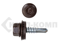 Саморез кровельный 4,8х19 RAL8017, темно-коричневый К КРЕП-КОМП (4500шт)