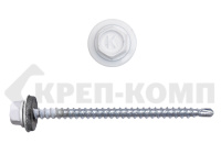 Саморез кровельный 4,8х70 RAL9003, белый сигнальный К КРЕП-КОМП (1500шт)