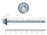 Саморез кровельный цинк, с шайбой EPDM, 5,5х 76 К КРЕП-КОМП (1500шт)