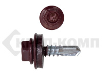 Саморез кровельный 5,5х19 RAL3005, красное вино К КРЕП-КОМП (4000шт)