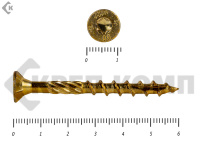 Саморезы Конструкционные, потай Torx, желтый цинк  6.0х 60 мм (200 шт) 