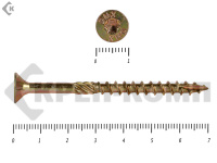 Саморезы Конструкционные, потай Torx, желтый цинк  5.0х 70 мм (20 шт) 