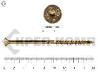 Саморезы Конструкционные, потай Torx, желтый цинк  10х180 мм (50 шт) 