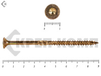 Саморезы Конструкционные, потай Torx, желтый цинк  5.0х 90 мм (20 шт) 