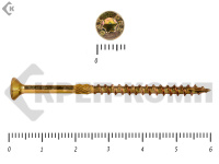 Саморезы Конструкционные, потай Torx, желтый цинк  3.5х 60 мм (20 шт) 