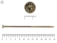 Саморезы Конструкционные, потай Torx, желтый цинк  8.0х240 мм (50 шт) 