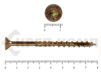 Саморезы Конструкционные, потай Torx, желтый цинк  6.0х 80 мм КРЕП-КОМП (100 шт)