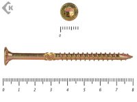 Саморезы Конструкционные, потай Torx, желтый цинк  4.5х 80 мм ПРОФИ HIMTEX (20 шт)