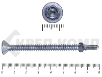 Саморезы Конструкционные, потай Torx, цинк с нарез. ушками на наконечнике 6.3х80 (100 шт)
