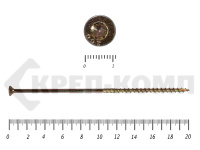 Саморезы Конструкционные, потай Torx, желтый цинк  6.0х200 мм КРЕП-КОМП (100 шт)