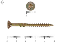 Саморезы Конструкционные, потай Torx, желтый цинк  4.5х 50 мм (20 шт) 