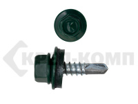Саморез кровельный 4,8х19 RAL6005, темно-зеленый К КРЕП-КОМП (4500шт)