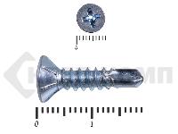 Саморез потай, цинк 4.8 x 19 сверло, DIN 7504P Средняя фасовка (1000шт)