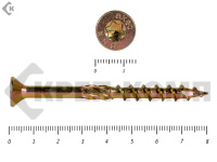 Саморезы Конструкционные, потай Torx, желтый цинк  8.0х 80 мм (100 шт) 