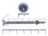 Саморезы Конструкционные, потай Torx, цинк с нарез. ушками на наконечнике 4.8х60 (200 шт)