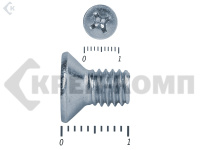 Винт потайной,цинк DIN965 6х 10 (100шт)