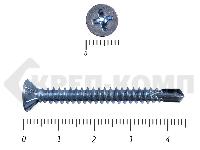 Саморез потай, цинк 4.8 x 45 сверло, DIN 7504P Средняя фасовка (500шт)